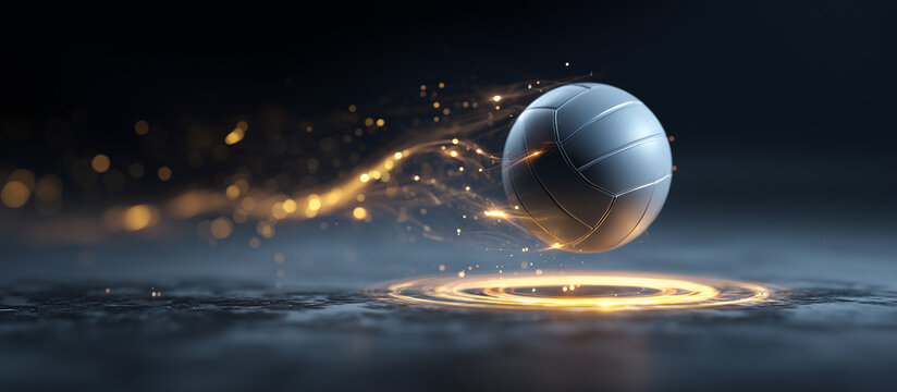 volleyball ball jumps from digital platform