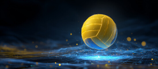 volleyball ball jumps from digital platform