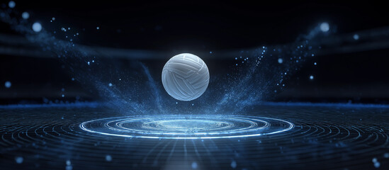 volleyball ball jumps from digital platform