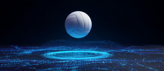 volleyball ball jumps from digital platform