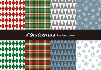 クリスマスイメージのシームレスパターン ベクター 柄 背景素材 スウォッチ 冬