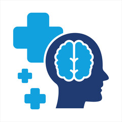 Psychiatrist Flat Blue Icon Vector Illustration