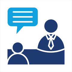 Counselor Flat Blue Icon Vector Illustration