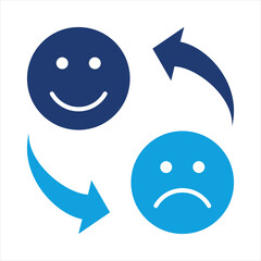 Coping Strategies Flat Blue Icon Vector Illustration