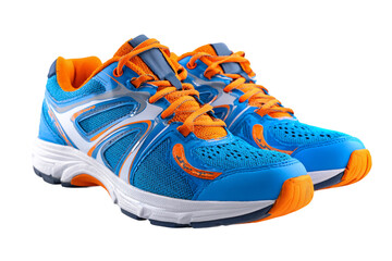 Sports running shoes isolated on transparent background