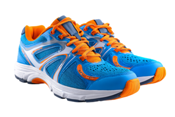 Sports running shoes isolated on transparent background