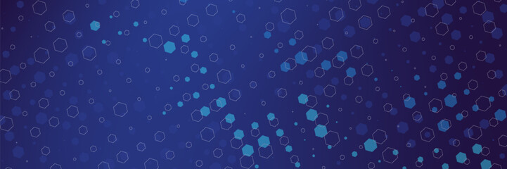 Abstract Digital Blue Hexagons Business or Science Background. Medical Research or Tech Innovation Online Webinar Presentation Event. Conference or Forum Vector Illustration Backdrop.
