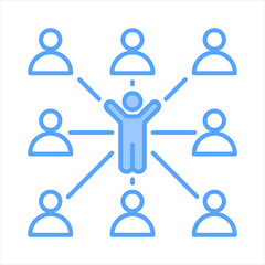 Support Groups Blue Icon Vector Illustration