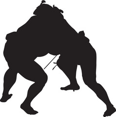 日本古来の武道である大相撲のシルエット