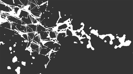 White abstract splatter and lines on dark gray background paint