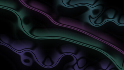 Abstract flowing wavy lines and shimmering gradients of deep teal, vibrant purple, and subtle violet on a dynamic digital surface, creating a futuristic, elegant, and modern background for graphic des