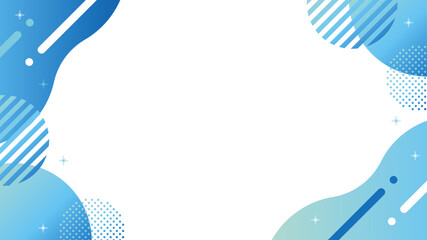 抽象的　幾何学　フレーム　シェイプ　青　グラデーション　キラキラ