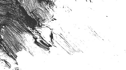 Black and white abstract textured brush strokes on white background vector