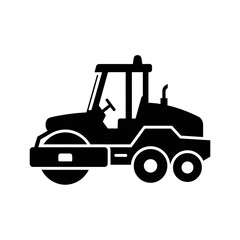 Road Roller Silhouette Vector  Construction Vehicle Icon  Heavy Machinery Graphic