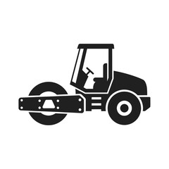 Road Roller Silhouette Vector  Construction Vehicle Icon  Heavy Machinery Graphic