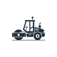 Road Roller Silhouette Vector  Construction Vehicle Icon  Heavy Machinery Graphic