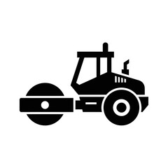 Road Roller Silhouette Vector  Construction Vehicle Icon  Heavy Machinery Graphic