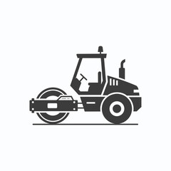 Road Roller Silhouette Vector  Construction Vehicle Icon  Heavy Machinery Graphic