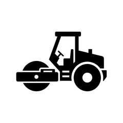 Road Roller Silhouette Vector  Construction Vehicle Icon  Heavy Machinery Graphic