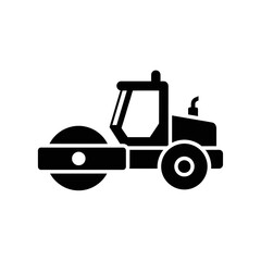 Road Roller Silhouette Vector  Construction Vehicle Icon  Heavy Machinery Graphic