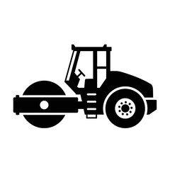 Road Roller Silhouette Vector  Construction Vehicle Icon  Heavy Machinery Graphic