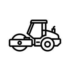 Road Roller Silhouette Vector  Construction Vehicle Icon  Heavy Machinery Graphic