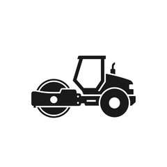 Road Roller Silhouette Vector  Construction Vehicle Icon  Heavy Machinery Graphic