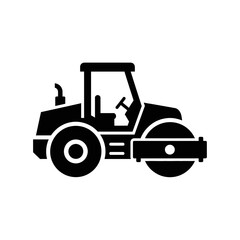 Road Roller Silhouette Vector  Construction Vehicle Icon  Heavy Machinery Graphic