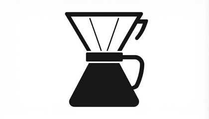 Minimalist Coffee Dripper Silhouette Icon