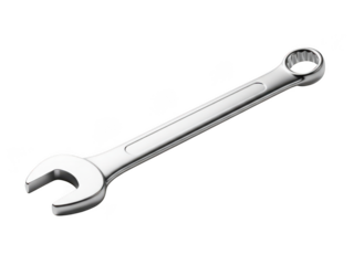 Silver combination wrench isolated on transparent background
