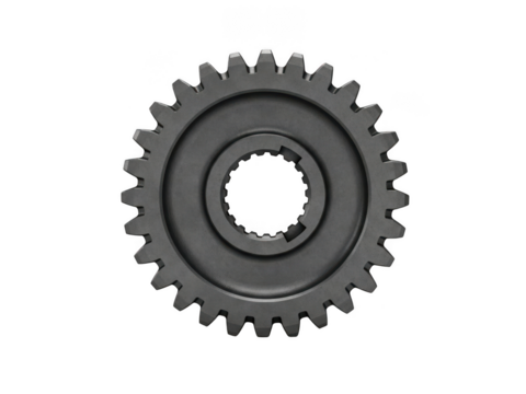 Close up of a metal gear isolated on transparent background