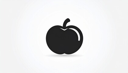 Apple Icon Silhouette &mdash; Minimalist Fruit Glyph Logo in Black Vector Style