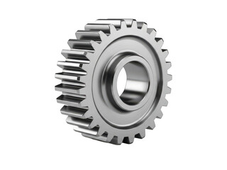 Shiny metal gear isolated on transparent background