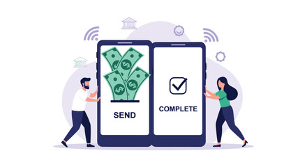 Seamless online money transfer with secure mobile app payment technology for modern banking and financial solutions made easy