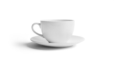 White Ceramic Teacup and Saucer Set