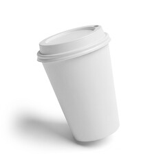 White Takeaway Coffee Cup with Plastic Lid