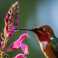 Fototapeta premium Hummingbird Macro Shot with Extreme Bokeh