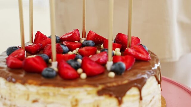 Celebrate with a delicious berry layered cake