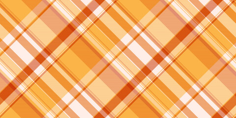 Merry christmas check background pattern, towel vector texture textile. Tailor plaid seamless fabric tartan in orange and linen colors.