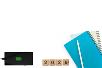 2026 Business Planning and Recharging Concept Flat Lay