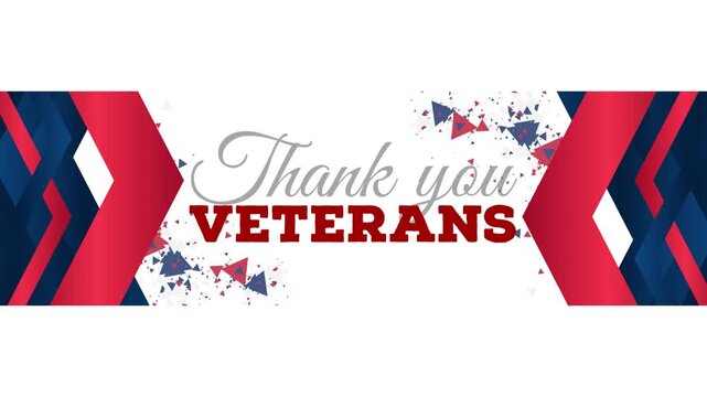 Blurred Red White Blue Veterans Day Greeting - Powered by Adobe