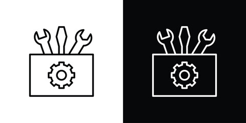 Toolbox icon thin line outline concept. Linear style icon. Editable stroke. Vector © Vipul