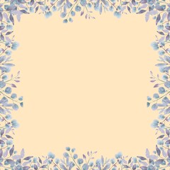 Obraz premium Beautiful floral frame on a soft pastel pink background. Perfect for wedding invitations, greeting cards, social media templates, posters, and feminine stationery design.