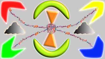 Sfondo 4K grigio chiaro con forme astratte colorate