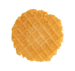 round italian waffles thin and crispy isolated on white background