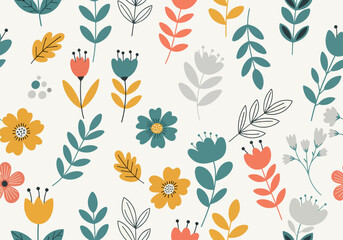 Seamless floral pattern. Flowers texture. Vector illustration for your design
