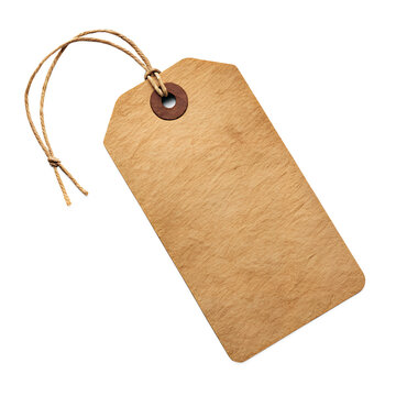 blank kraft paper texture price tag isolated on transperant background