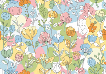 Abstract flower background. Abstract background, seamless symbolical flower pattern
