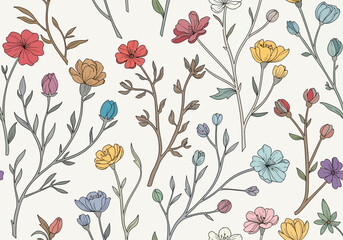 Modern floral seamless pattern for your design