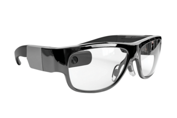 Augmented reality smart glasses isolated on transparent background
